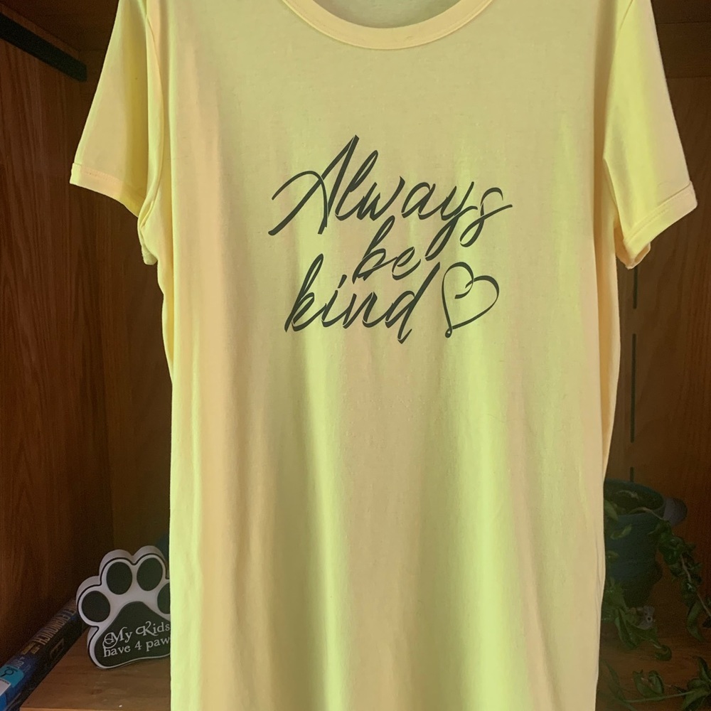 LuLaRoe Yellow Short Sleeve Tee - Always Be Kind